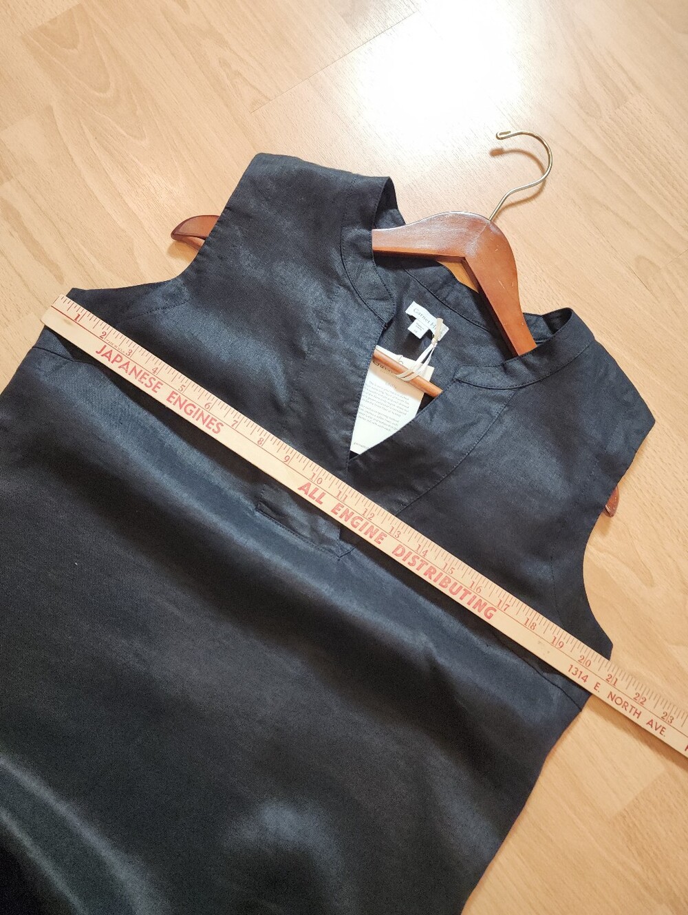 100% Linen NWT Garnet Hill Black Sleeveless Top Shirt Lightweight Women's 12 - Picture 8 of 15